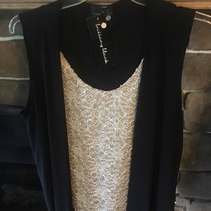 Dressy sleeveless evening wear top.